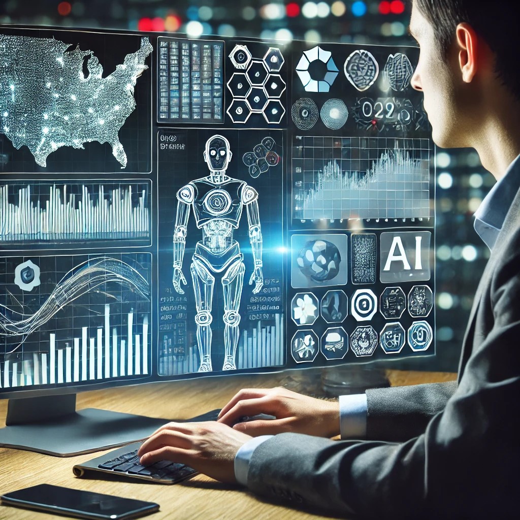 DALL·E 2024-07-29 04.05.34 - A financial engineer using AI algorithms to analyze market data on a computer screen, with visualizations of machine learning models and predictive an